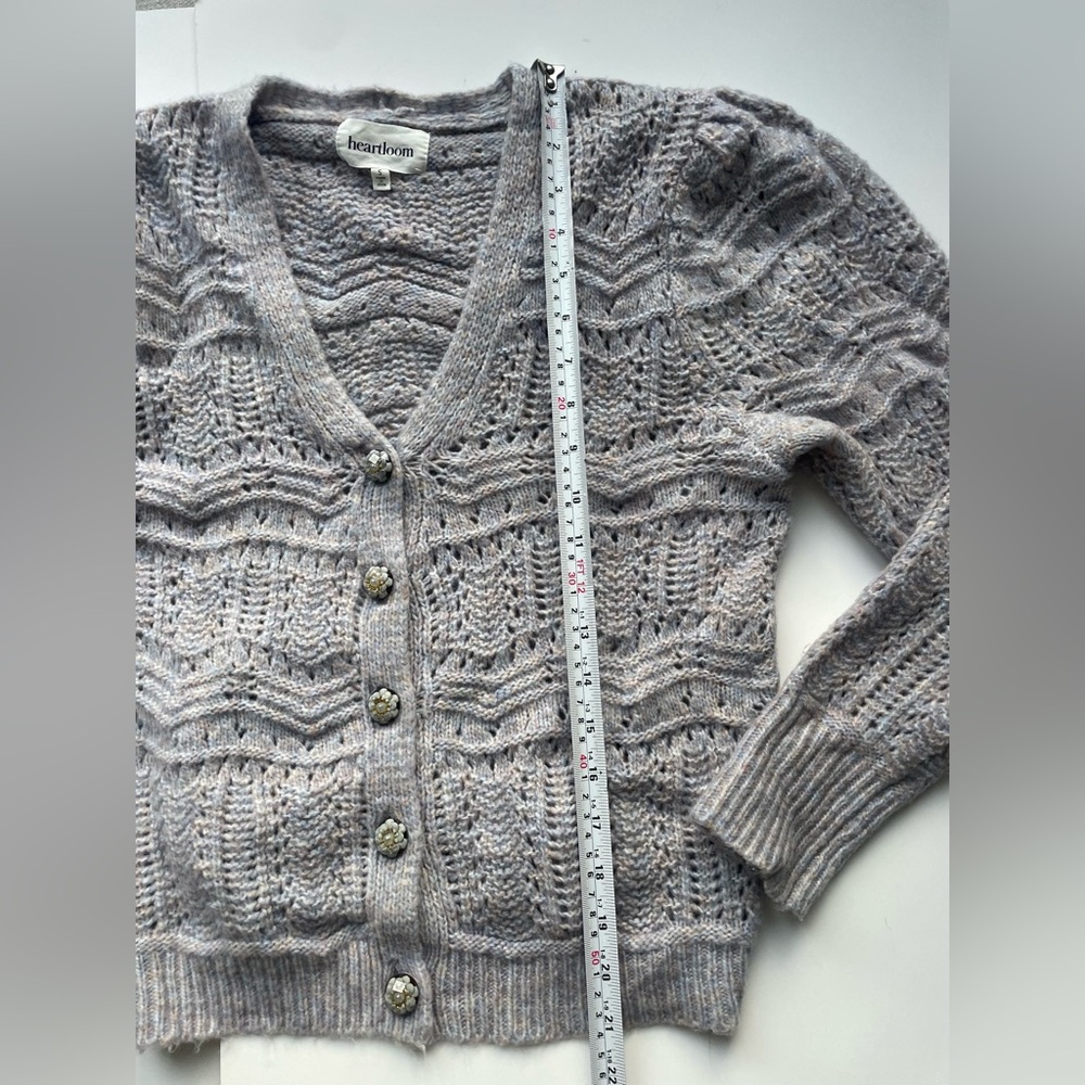 Heartloom Grey Lavender Knit 2-Piece Set sweater cardigan Size Small co ord - Picture 6 of 11
